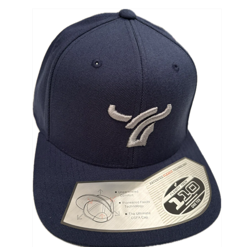B8 Ranch Apparel Flat Brim Flexfit Large Logo Cap - Navy