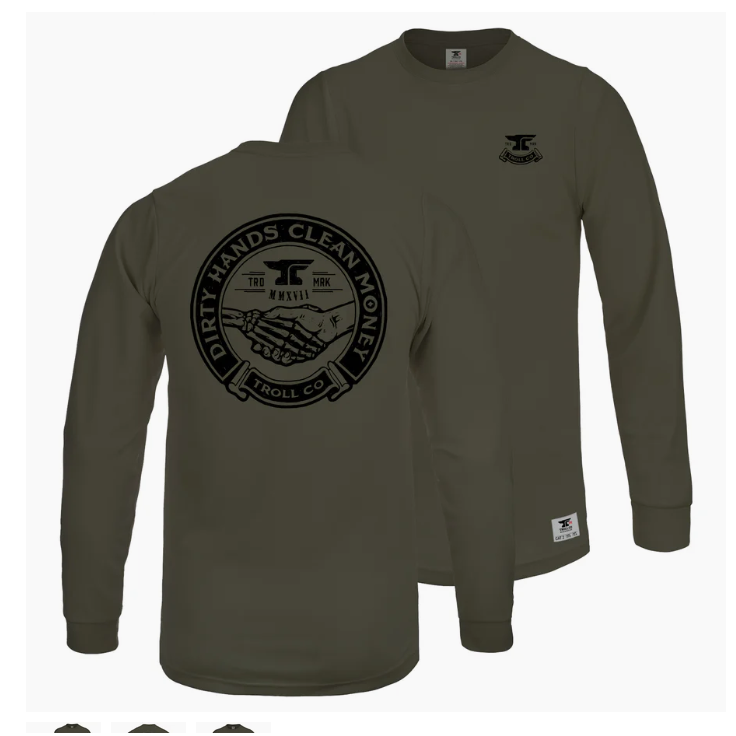 Troll Clothing Co Men's Long Sleeve Haggler Tee Shirt FR- Multiple Colours