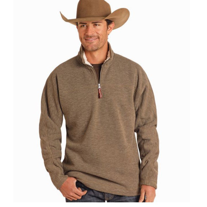 Powder River Men's Long Sleeve 1/4 Zip Berber Jacket