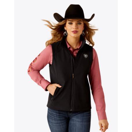 Ariat Women's Logo Softshell Vest- Black