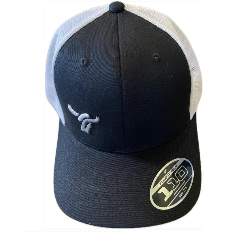 B8 Ranch Apparel 110 Flexfit Snapback with Small Silver & White Logo - Black/White