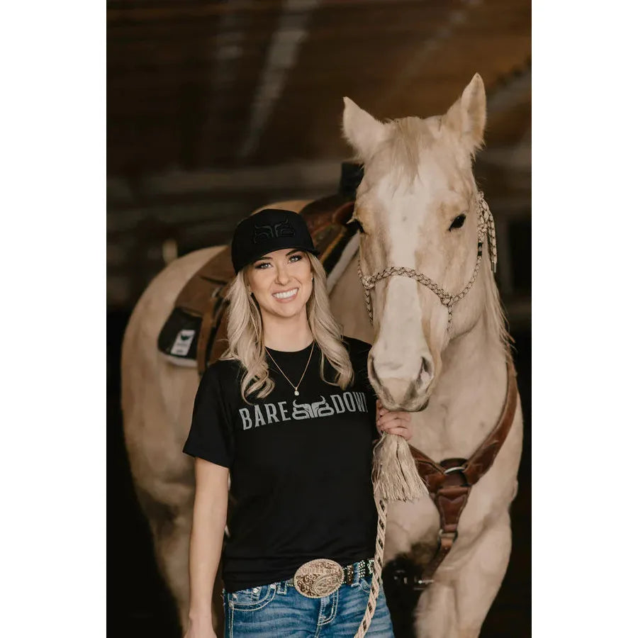 Baredown Women's Short Sleeve Tee Shirt- Black/Grey