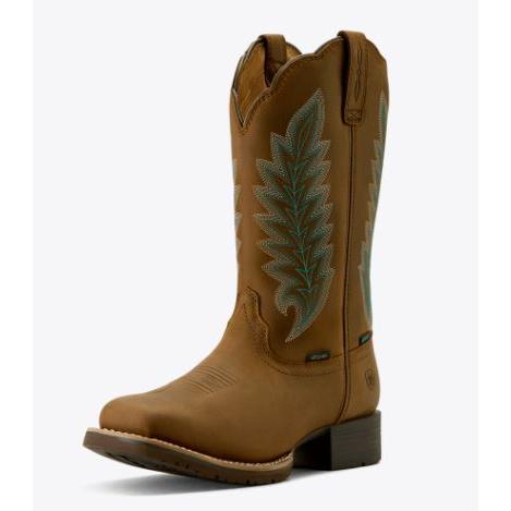 Ariat Women's Hybrid Rancher Waterproof 400g Western Boot- Oily Distressed Tan