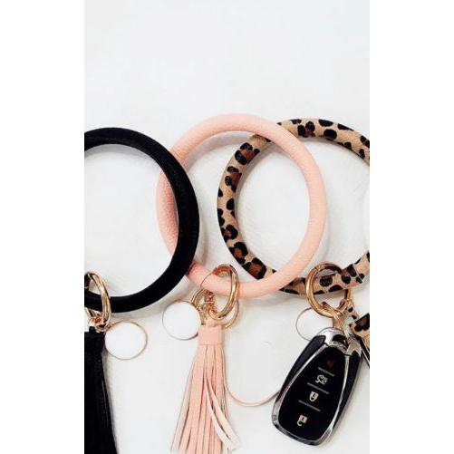 The Front Porch Label Bangle Keyring w/Tassel - Assorted Colours