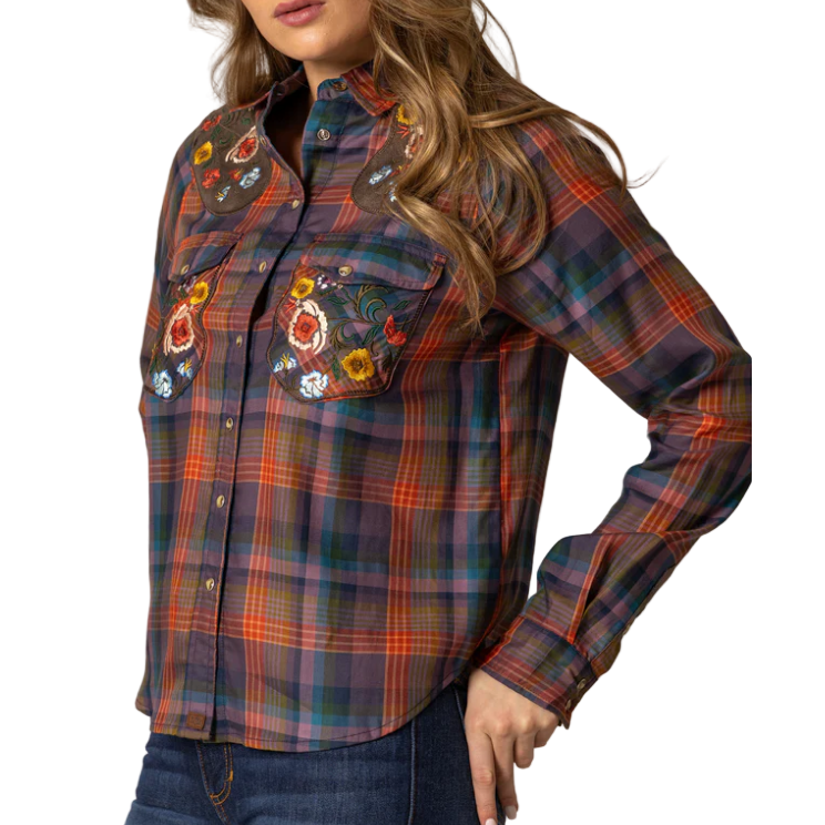 Kimes Women's Long Sleeve Bailey Embroidered Shirt- Multiple Colours