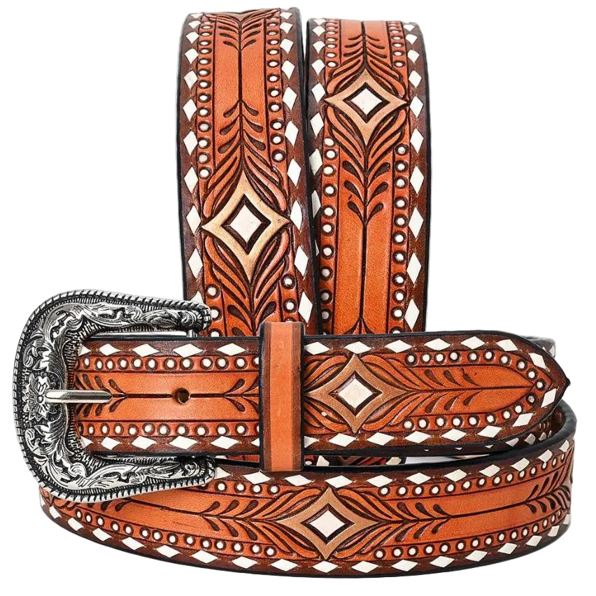 American Darling Unisex Tooled Leather Belt