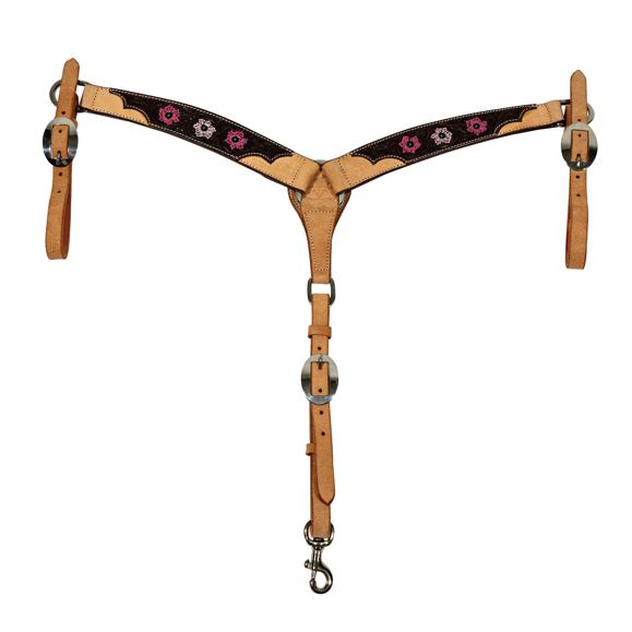 Professional Choice Pink Flower Pony Breast Collar