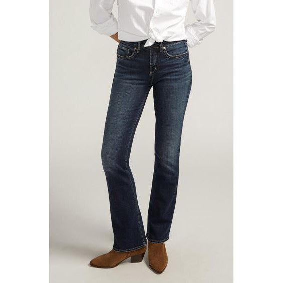 mina　1011 Silver Women's Suki Slim Mid Rise Bootcut Luxe Stretch Jeans