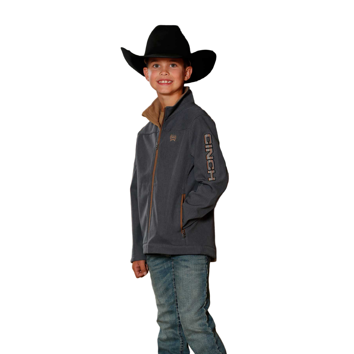 Cinch Boy's Bonded Long Sleeve Softshell Jacket - Blue