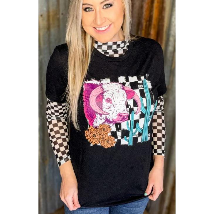 Sterling Kreek Women's Short Sleeve Roaming the Desert Tee Shirt- Black