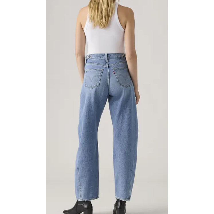 Levi Women's Cinch Barrel High Rise Jeans-Medium Wash