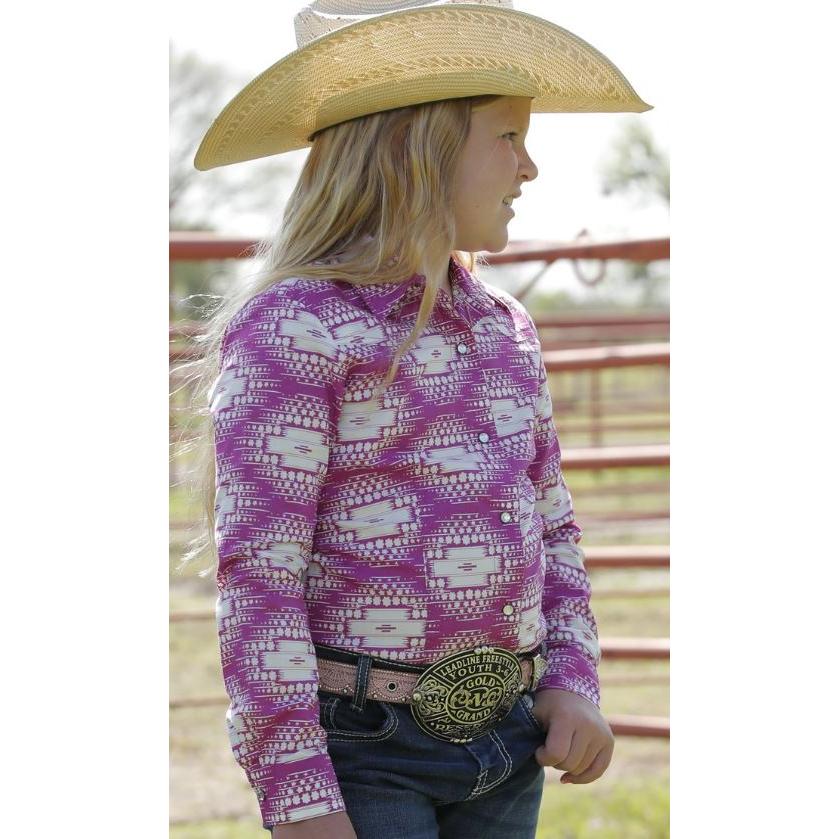 Cruel Girl Long Sleeve Southwestern Print Shirt- Pink