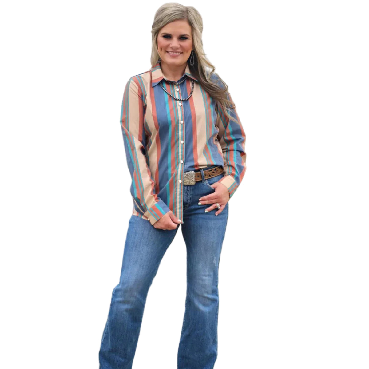 Sterling Kreek Women's Long Sleeve Till You Can't Button Up Shirt - Multi