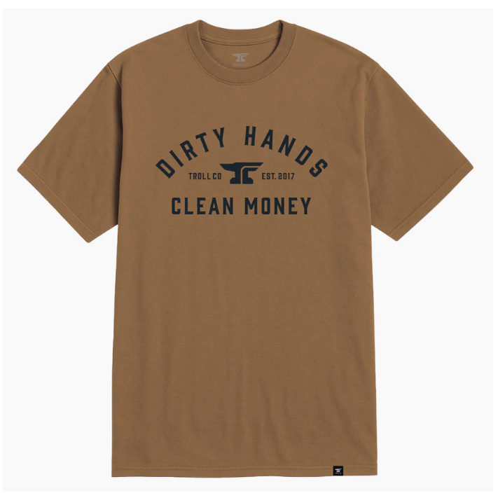 Troll Co Men's DHCM Anvil Classic Tee Shirt- Dark Tan