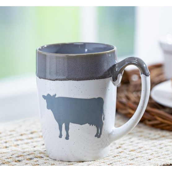 Evergreen Petal & Plow Farm Artisinal Farm Cow - Grey 14 ounce