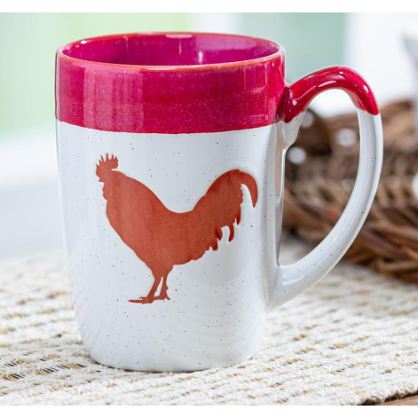 Evergreen Petal & Plow Farm Rooster Coffee Cup- 14 ounce