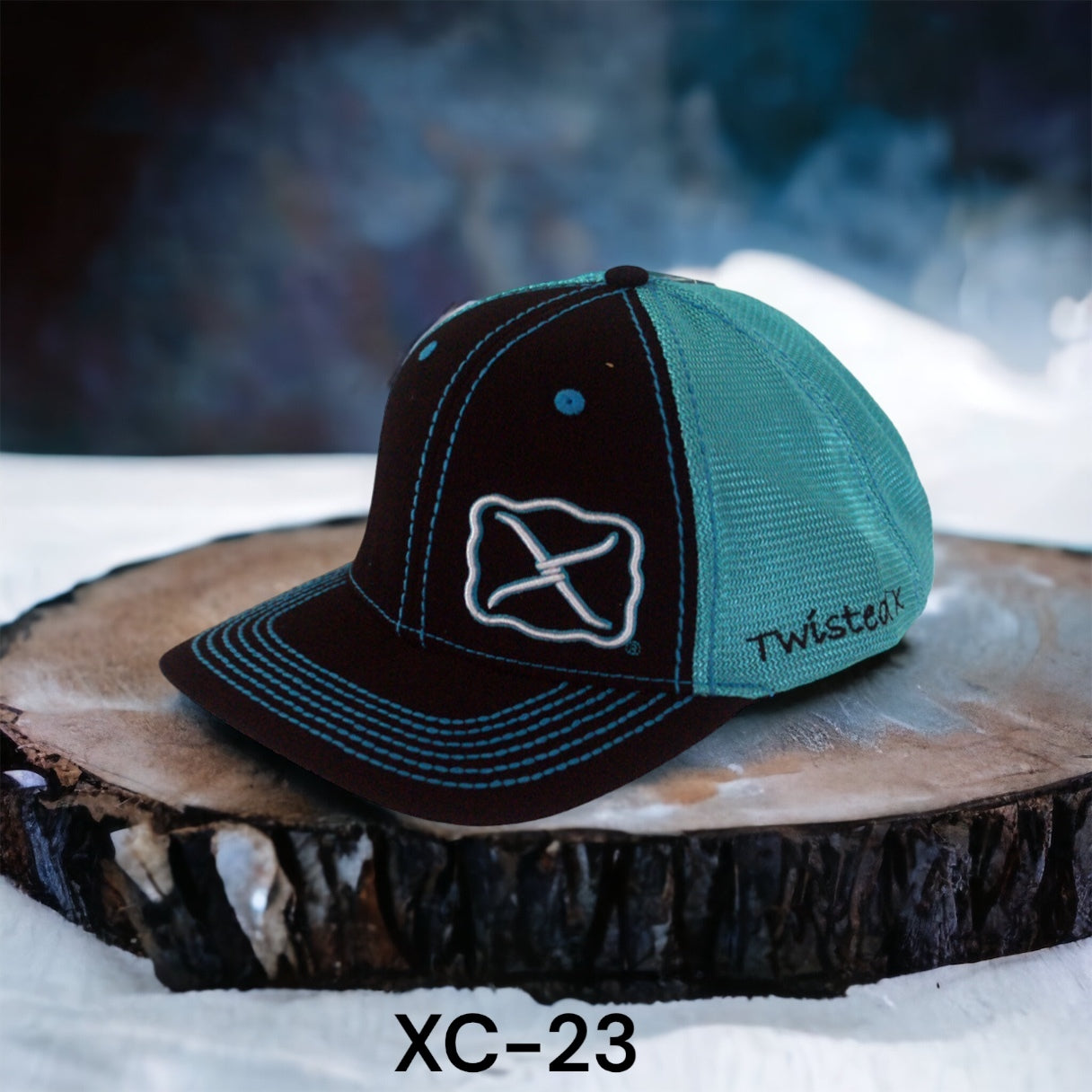 Twisted X Snapback Cap-Black/Teal