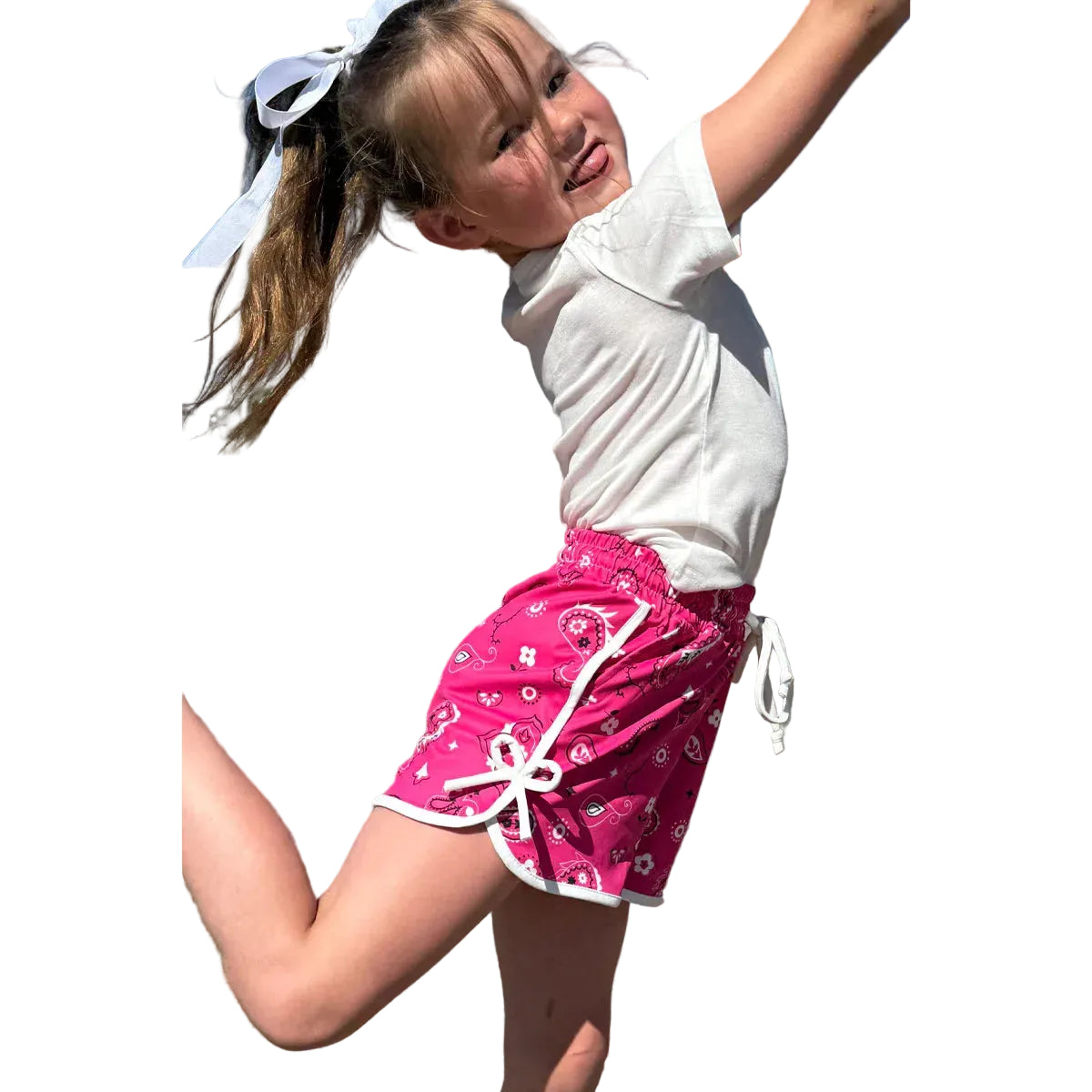 Sterling Kreek Girl's Bandana Babe Shorts - Hot Pink