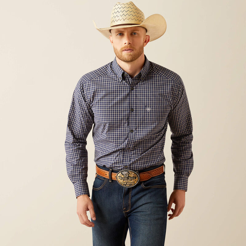 Ariat Men's Pro Canaan Long Sleeve Shirt- Navy