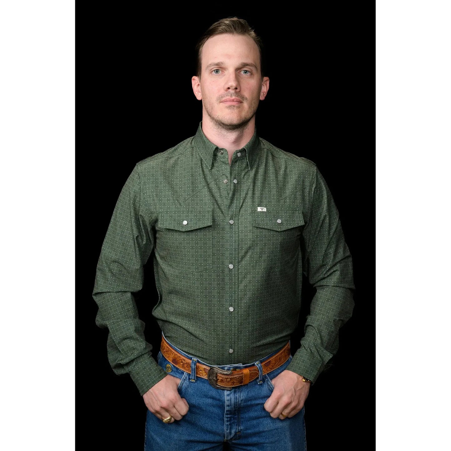 Ferrell Brand Men's The Collin Long Sleeve Snap Shirt- Multiple Colours