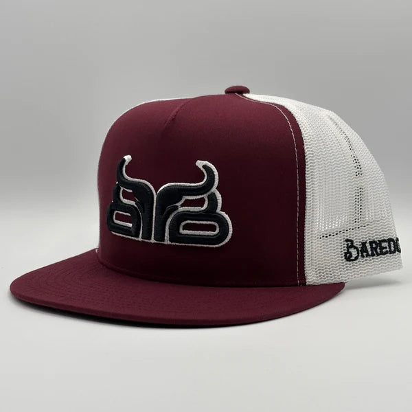 Baredown Brand Maroon & White Flat Logo Cap - Maroon - Irvine Tack & Western Wear