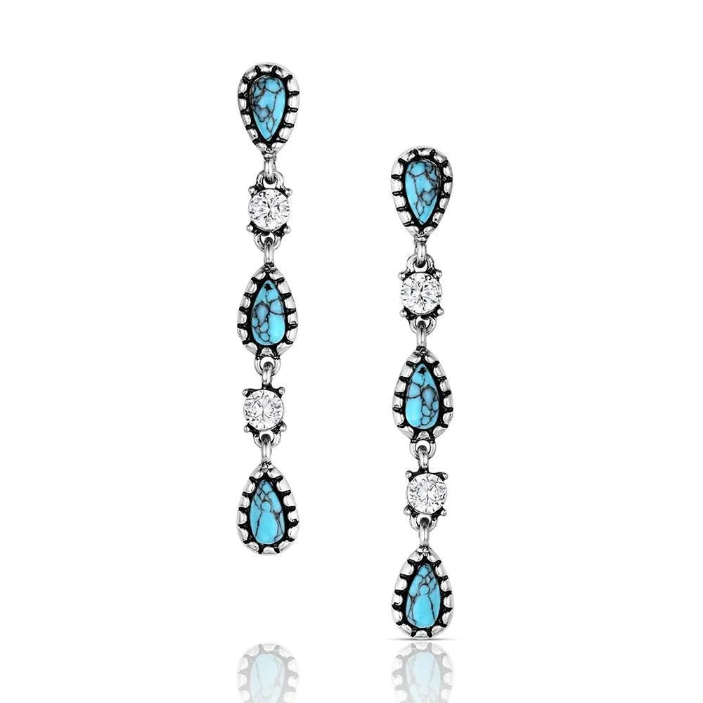 Montana Silversmiths Snowfall Ridge Turquoise Earrings
