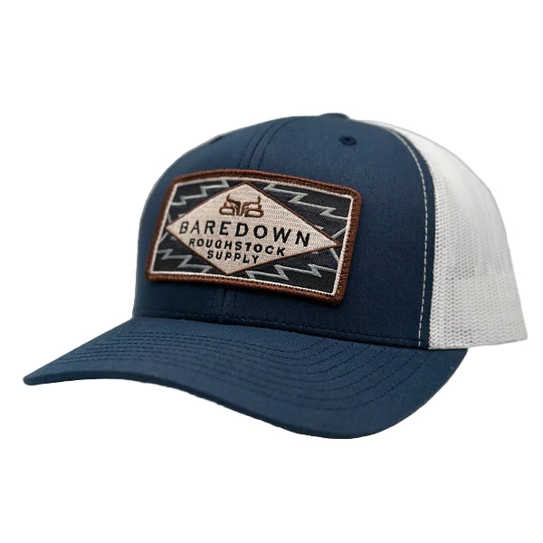 Baredown Roughstock Curved Hat-Navy & White