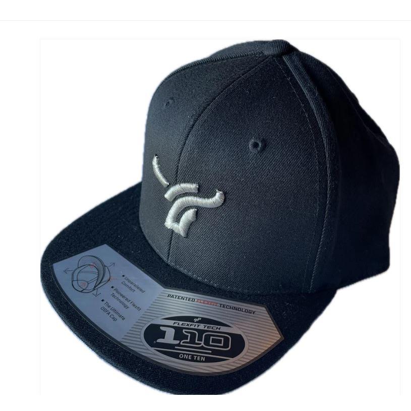B8 Ranch Apparel 110 Flexfit Flat Brim with Large Logo -Black