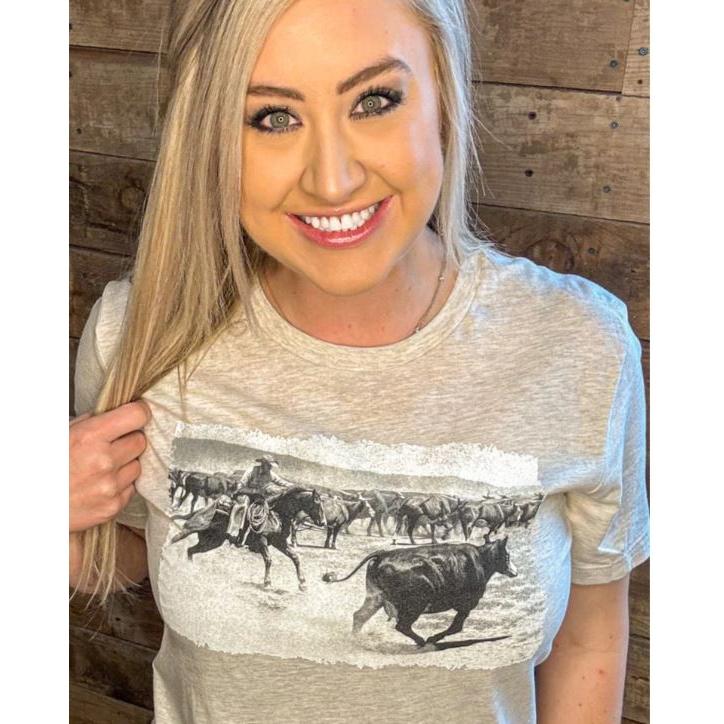 Sterling Kreek Women's Short Sleeve Cuttin' the Baldy Tee Shirt