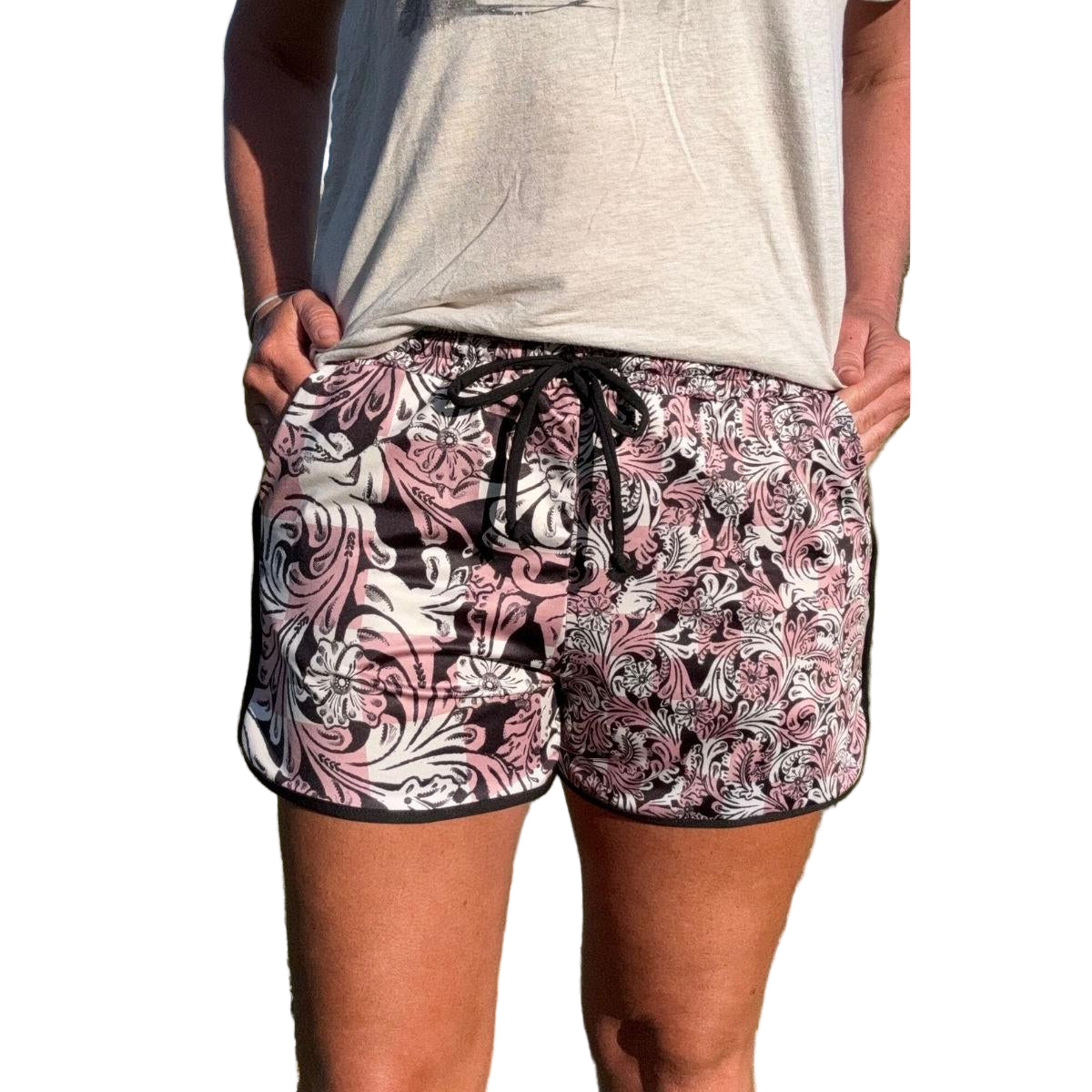 Sterling Kreek Women's Checked In Tooled Shorts- Multi