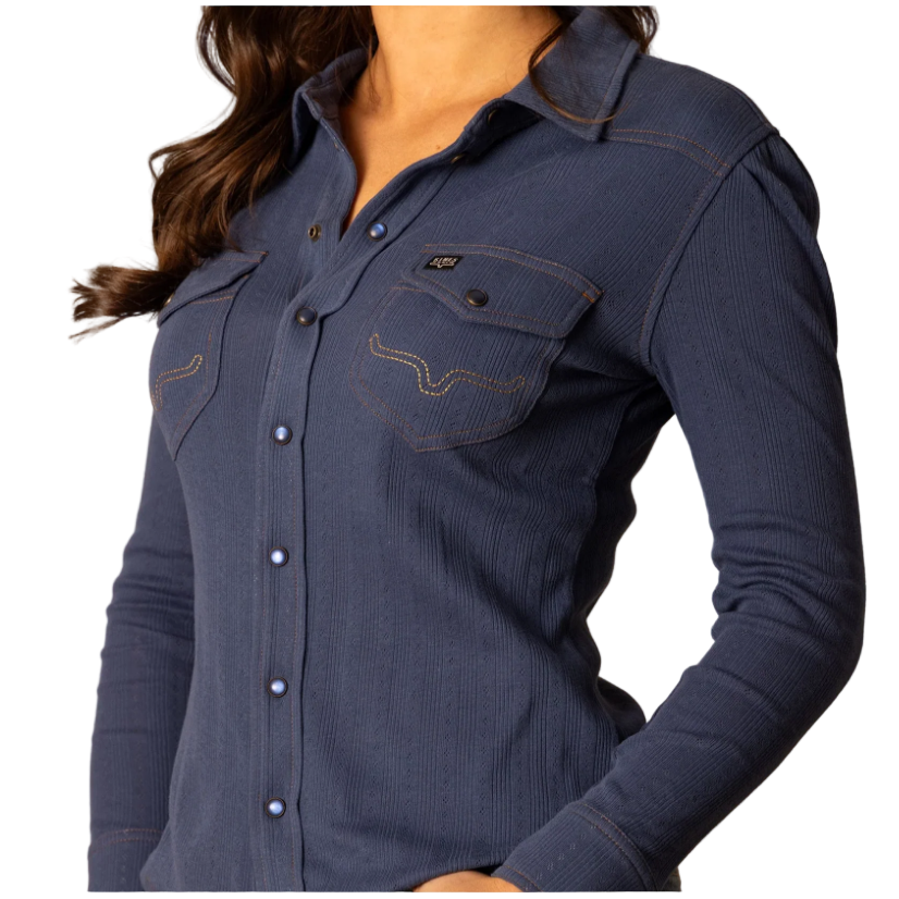 Kimes Women's Long Sleeve Isabel Pointelle Shirt- Multiple Colours