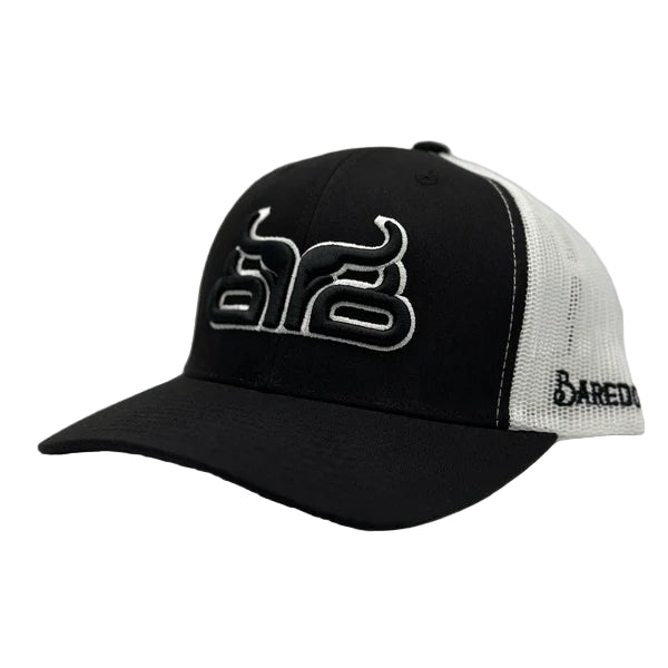 Baredown Brand Curved Ball Cap-Dally - Black /White