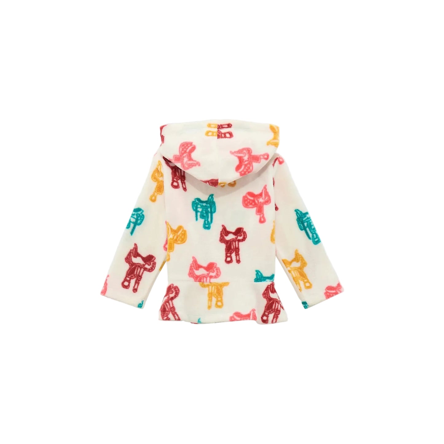 Wrangler Western Girl's Long Sleeve Fleece Jacket- Saddle White