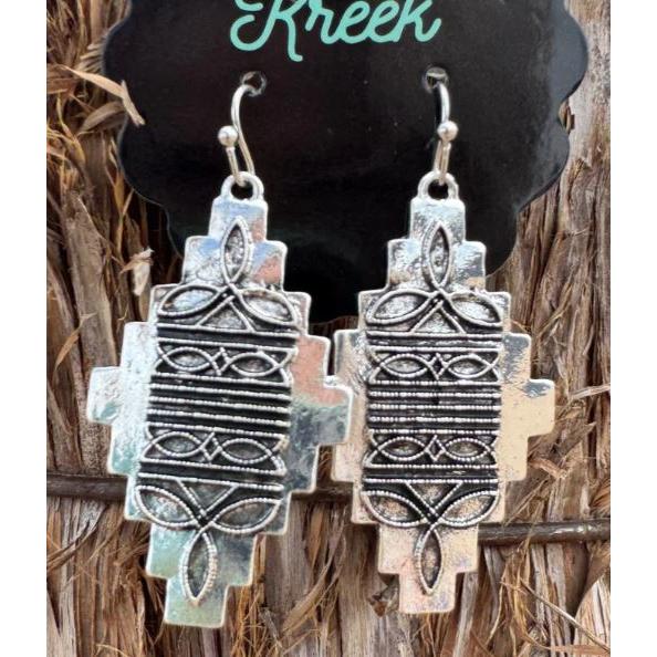 Sterling Kreek Stitched in Aztec Earrings