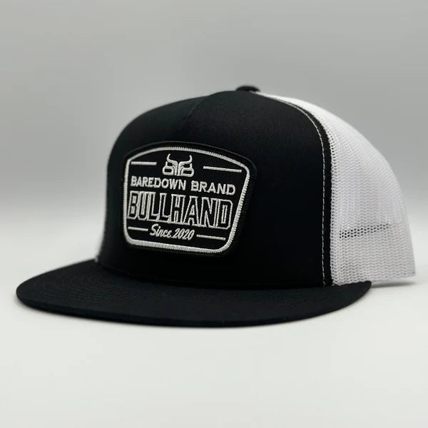 Baredown Bullhand Legacy Flat Cap-Black/White