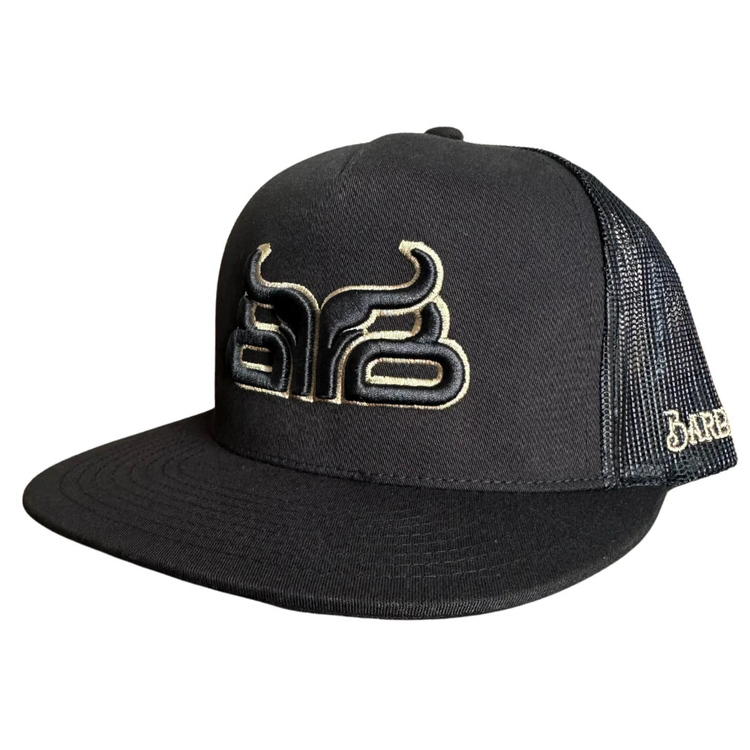 Baredown Brand Black & Tan Flat Brim Cap