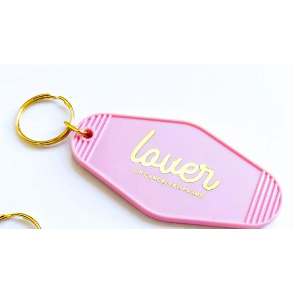 Blonde Ambition Lover of Cancelled Plans Keychain-Pink