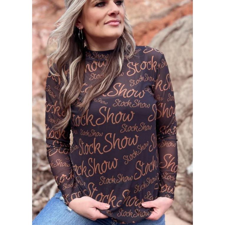 Sterling Kreek Stock Show Queen Mesh Top-Black