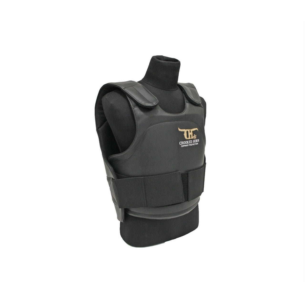 Crooked Horn Bull Rider/Bull Fighter Pleather Protective Vest - Black