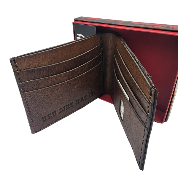 Red Dirt Men's Southwest Buffalo Inlay Bifold Card Case - Brown