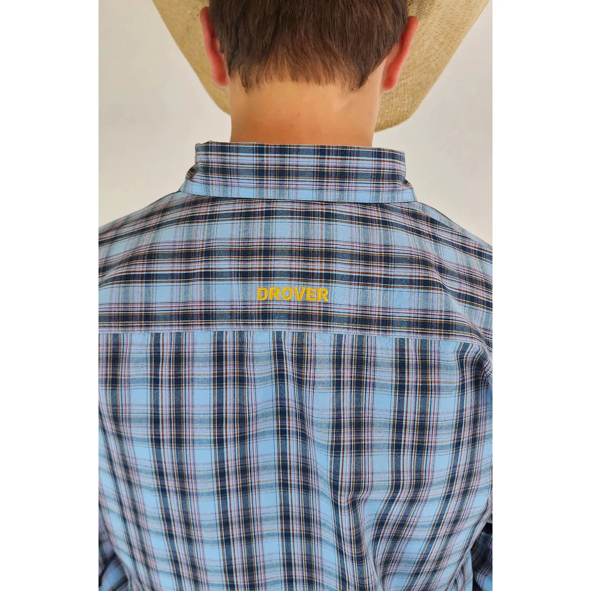 Drover Men's Signature Series Classic Fit The Stockade Snap Shirt - Blue