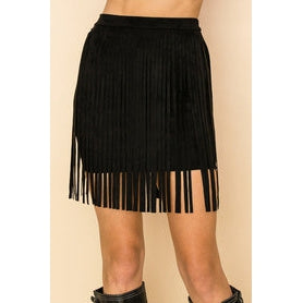 Women's Suede Fringe Mini Skirt