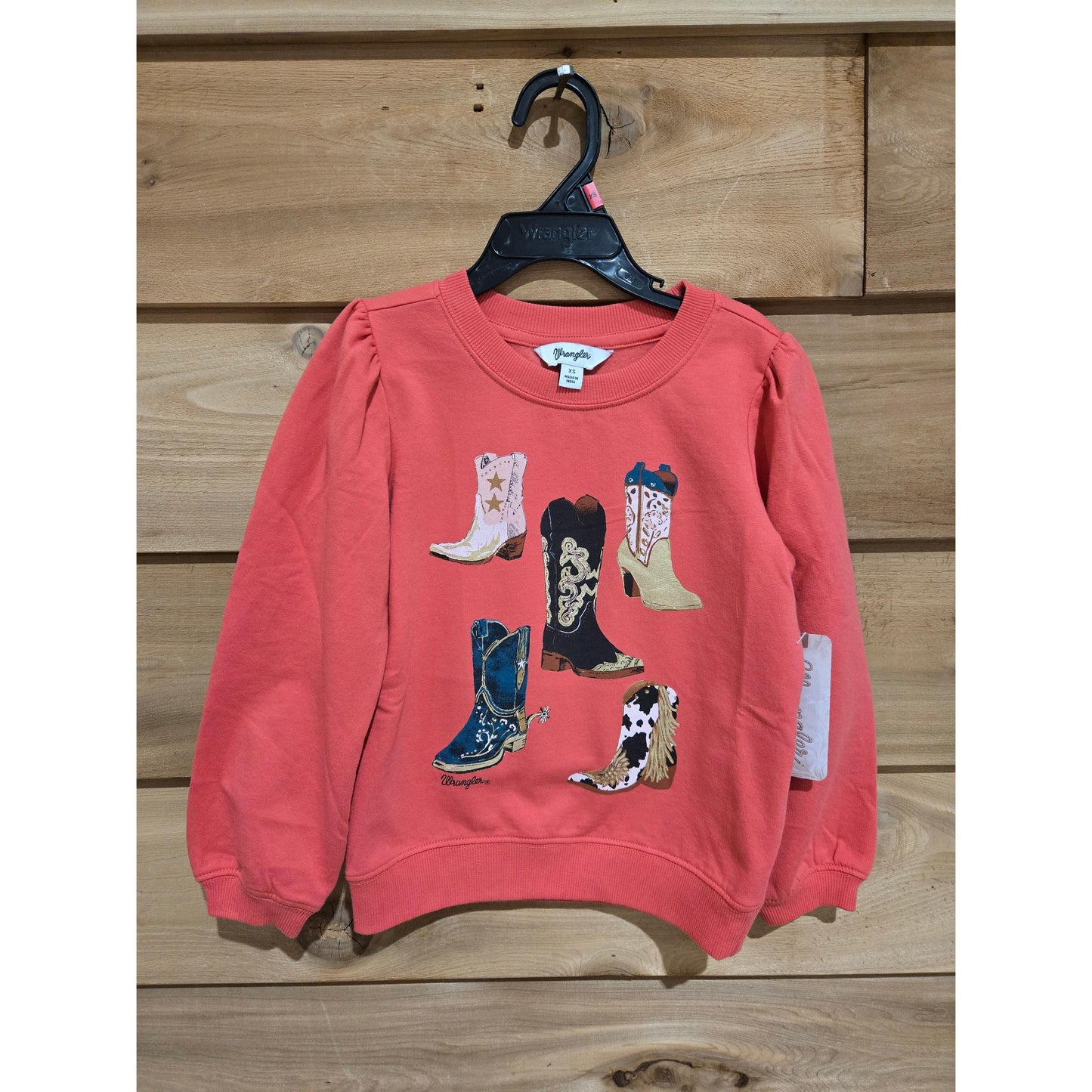 Wrangler Girl's Boots Crewneck Sweatshirt