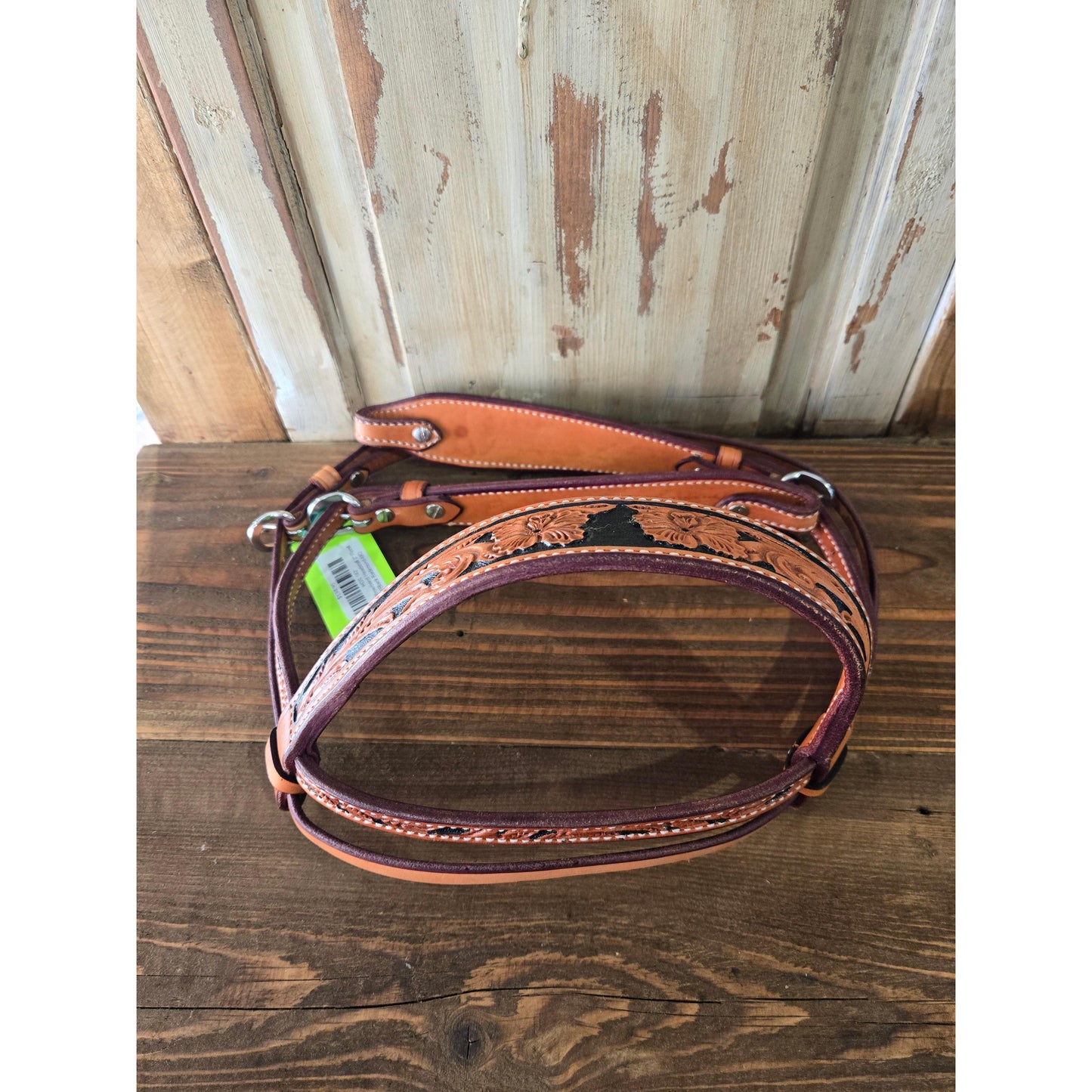 Irvine Browband Headstall 2" Floral W/Black Backround-MO