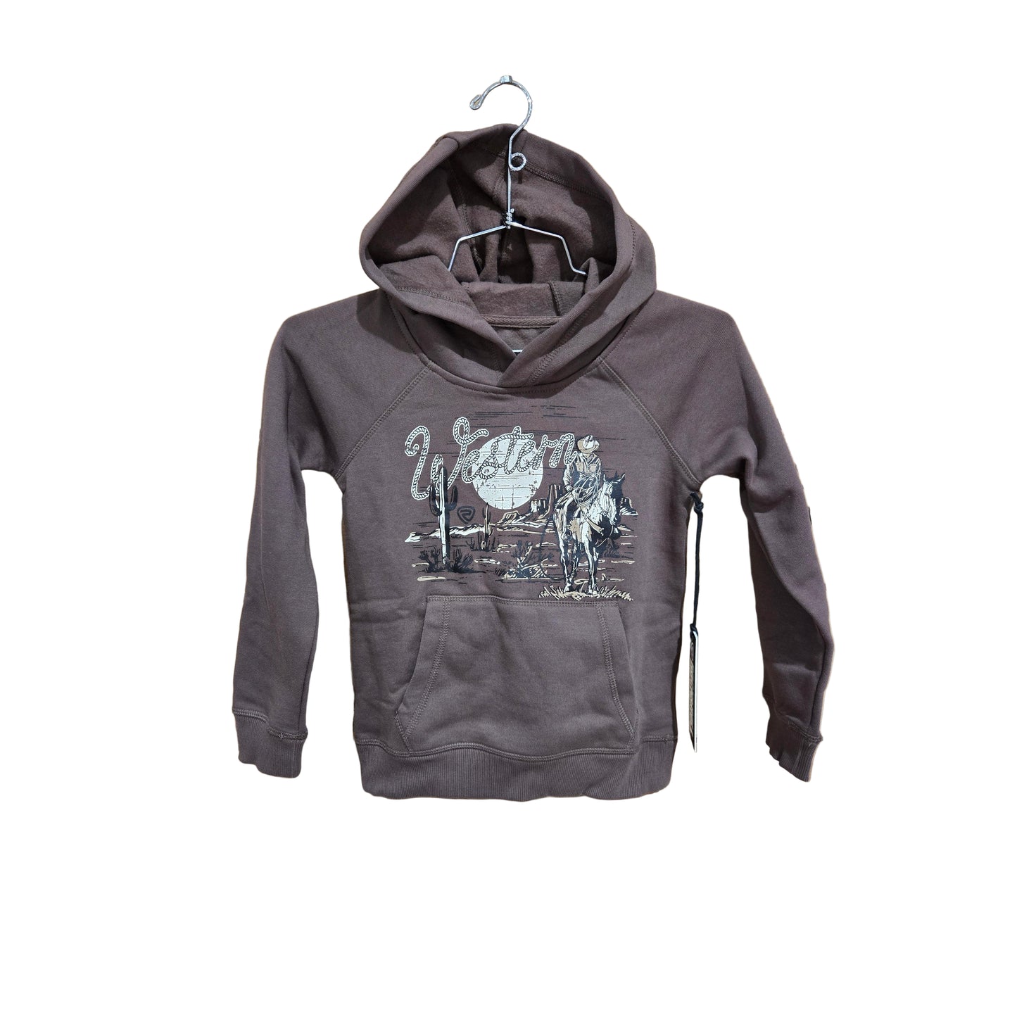 Rock & Roll Boy's Western Graphic Hoodie - Brown