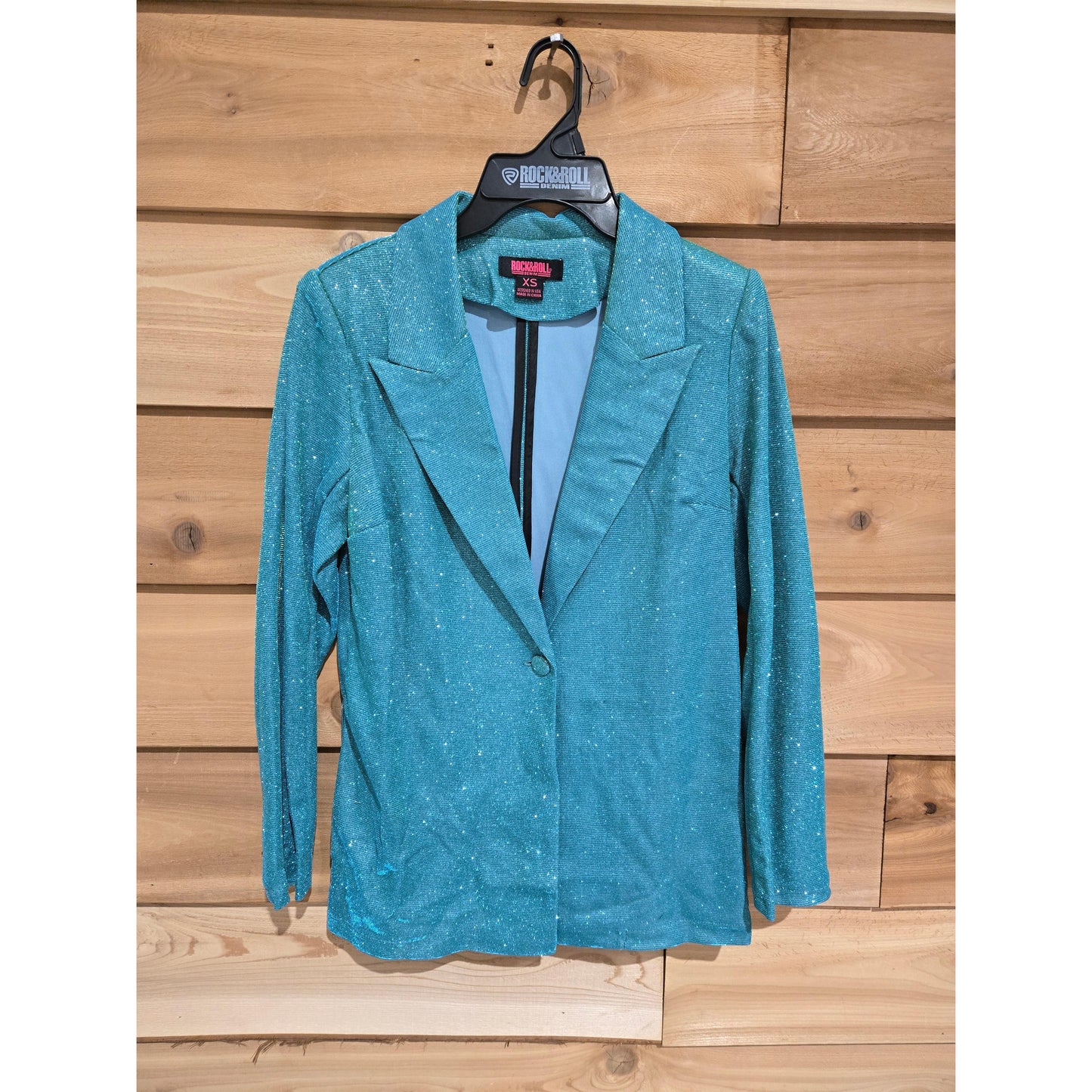 Rock & Roll Women's Iridescent Blazer - Turquoise