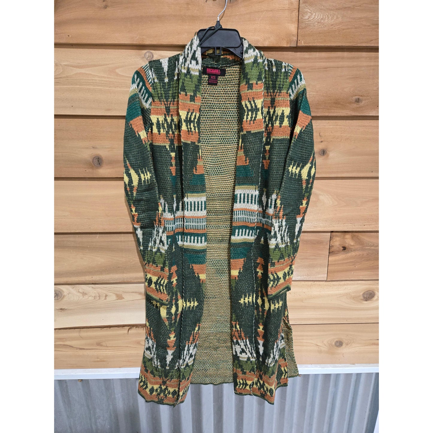 Rock & Roll Women's Cowgirl Aztec Duster - Charcoal