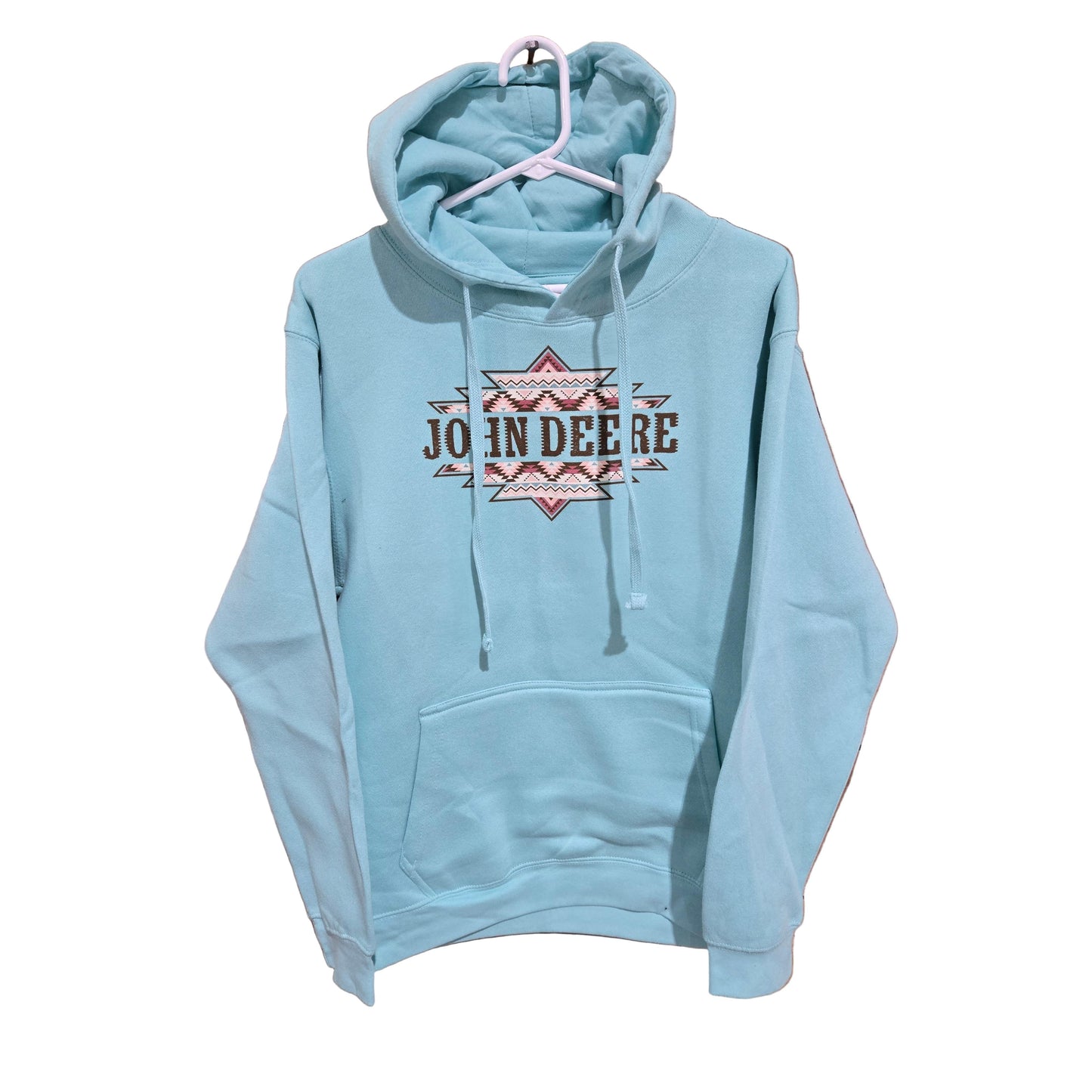 John Deere Women's Aztec Badge Long Sleeve Hoodie - Saltwater