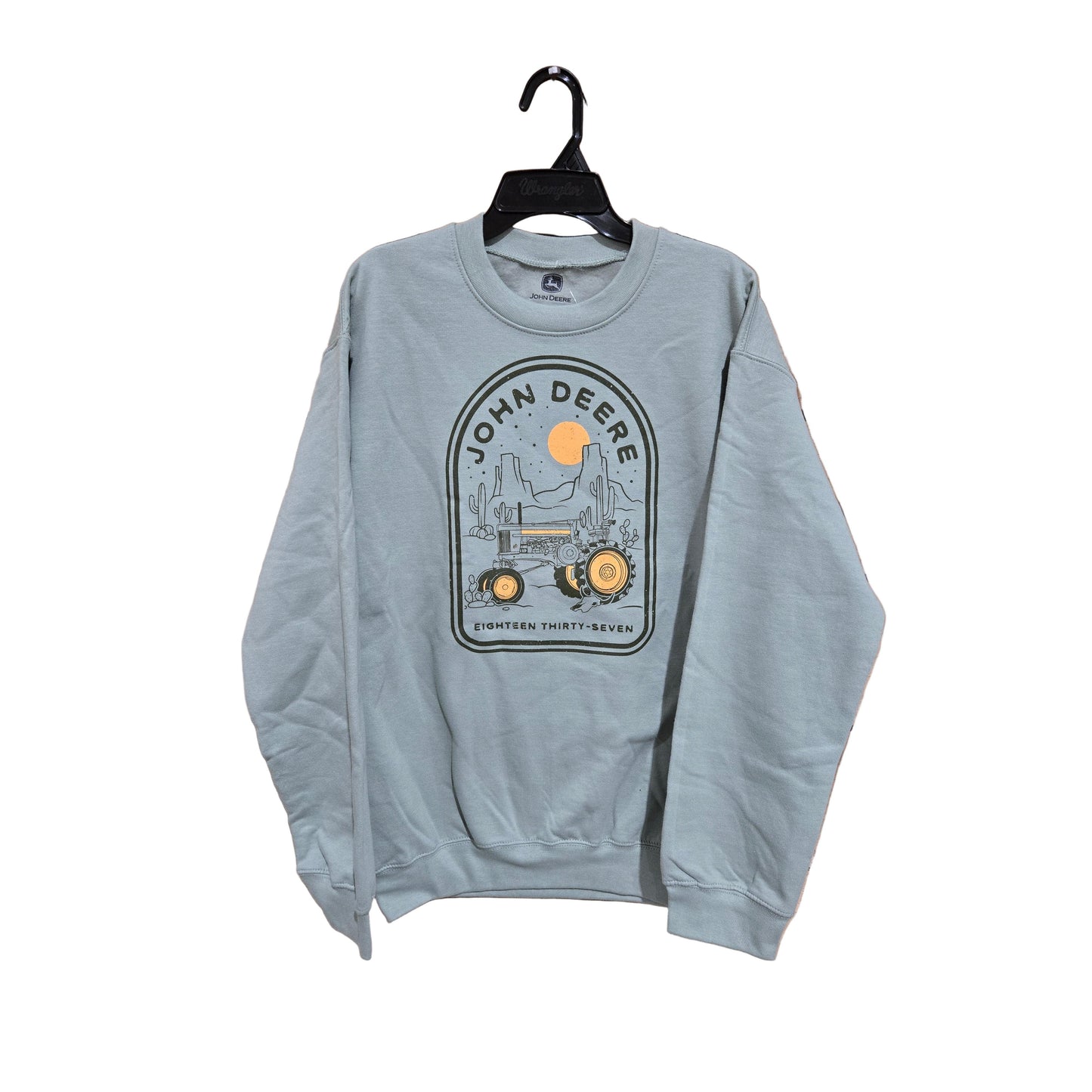 John Deere Men's Western Scene Long Sleeve Hoodie - Sage