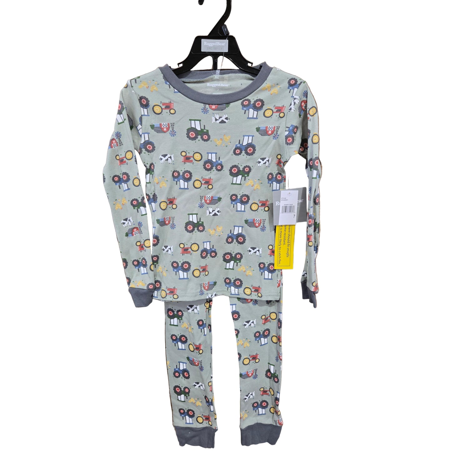 Rugged Bear Boy's Farm Boy Long Sleeve 2 Piece Pajama Set-